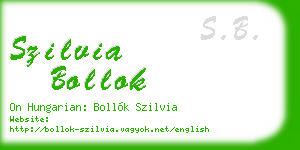 szilvia bollok business card