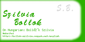 szilvia bollok business card